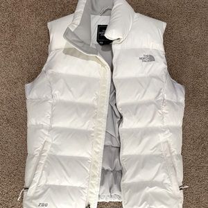 North face white vest